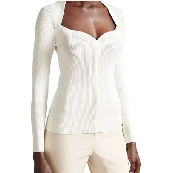 TED BAKER Helenh Sweetheart Neck Knit Top Size 3 (Med) NWT - Picture 1 of 7